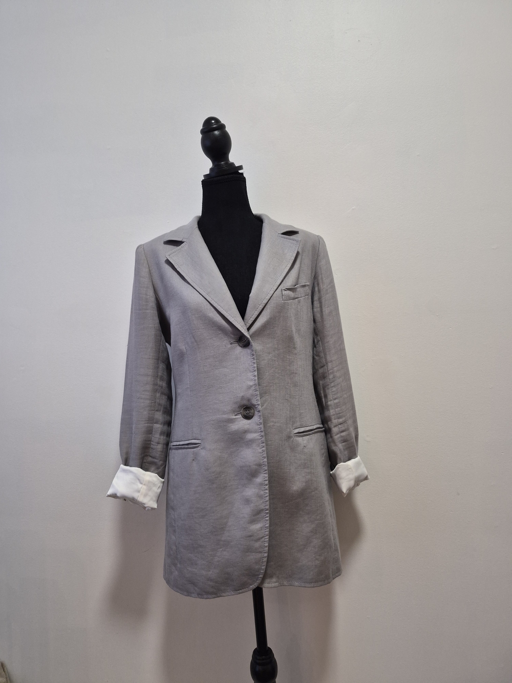Smythe Light Gray Longline Women's Blazer